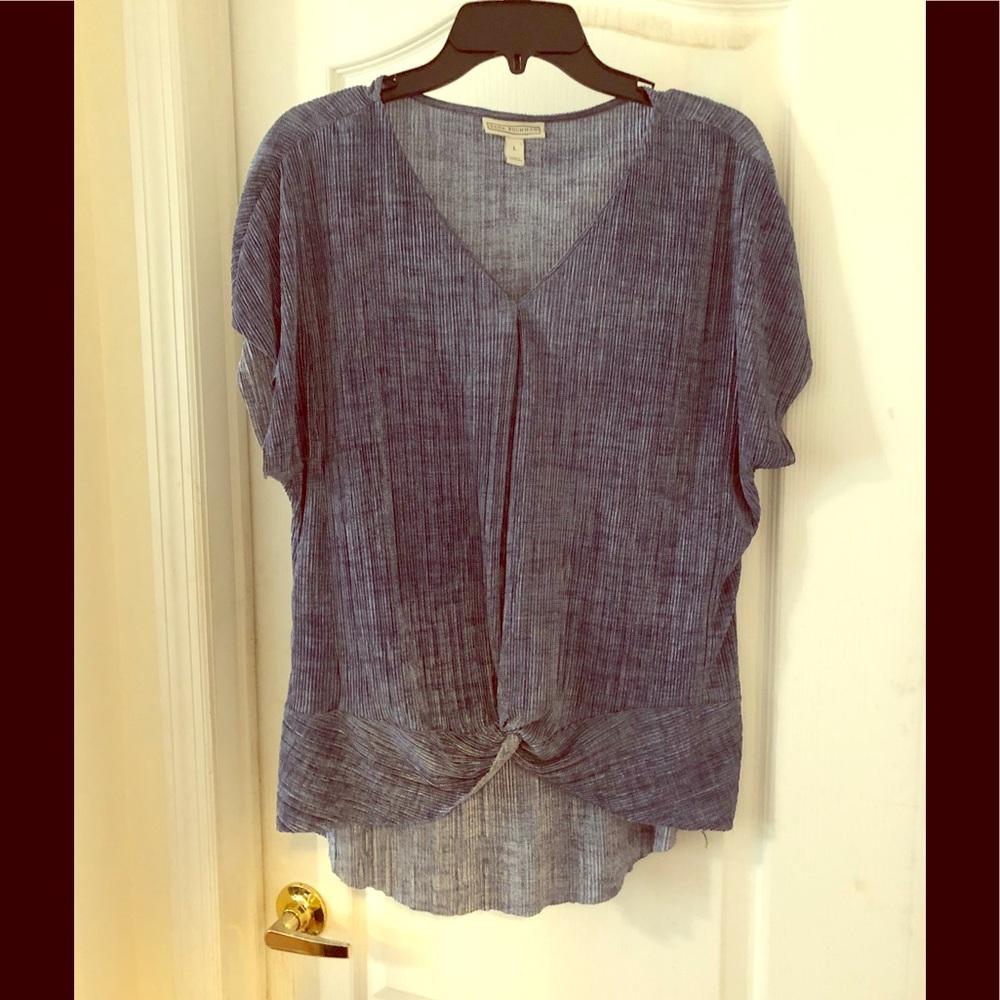 Blue V-neck Dana Buchman Blouse